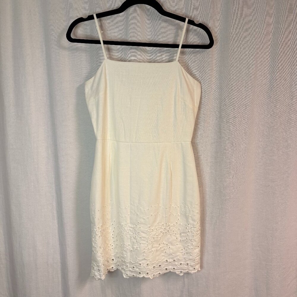 Row A White Eyelet Hem Sundress Women’s Small bridal Graduation